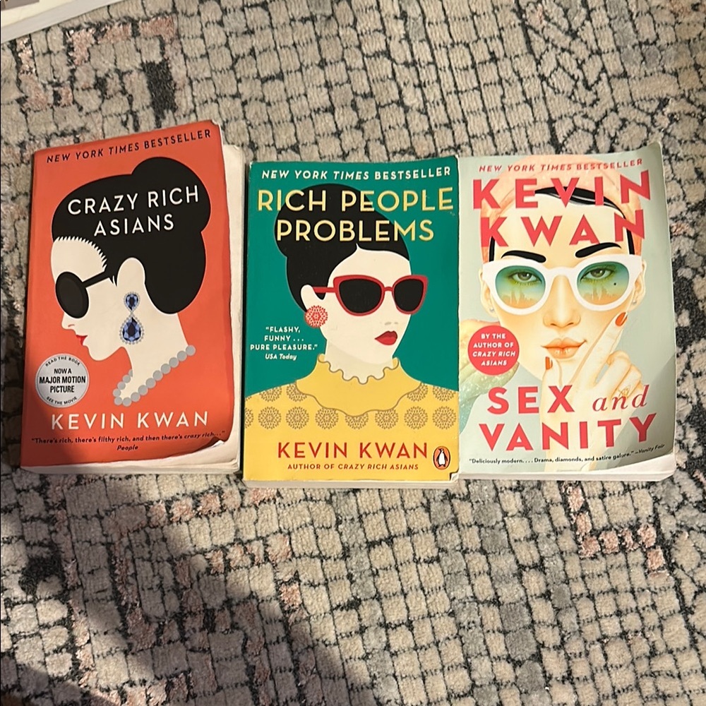 Kevin Kwan Book Set - Crazy Rich Asians, Rich People Problems, Sex and Vanity